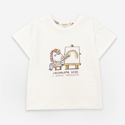 Camiseta unicornio artista bebé