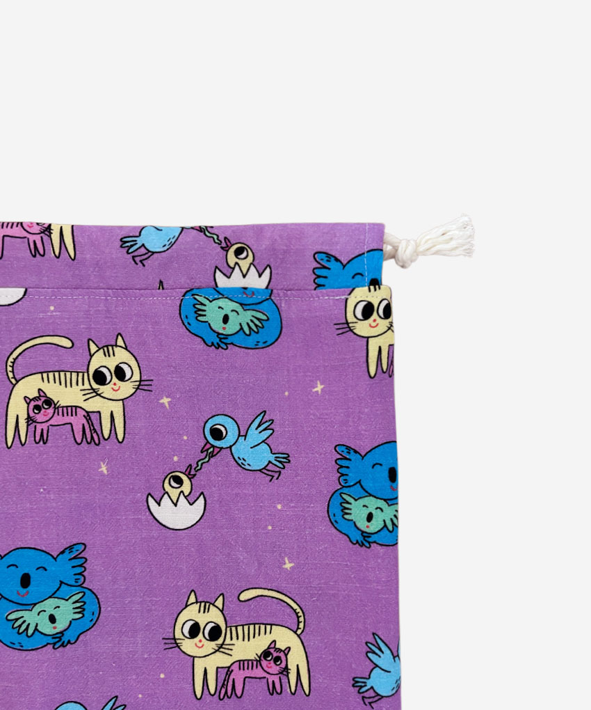 bolsa koala lila detalle