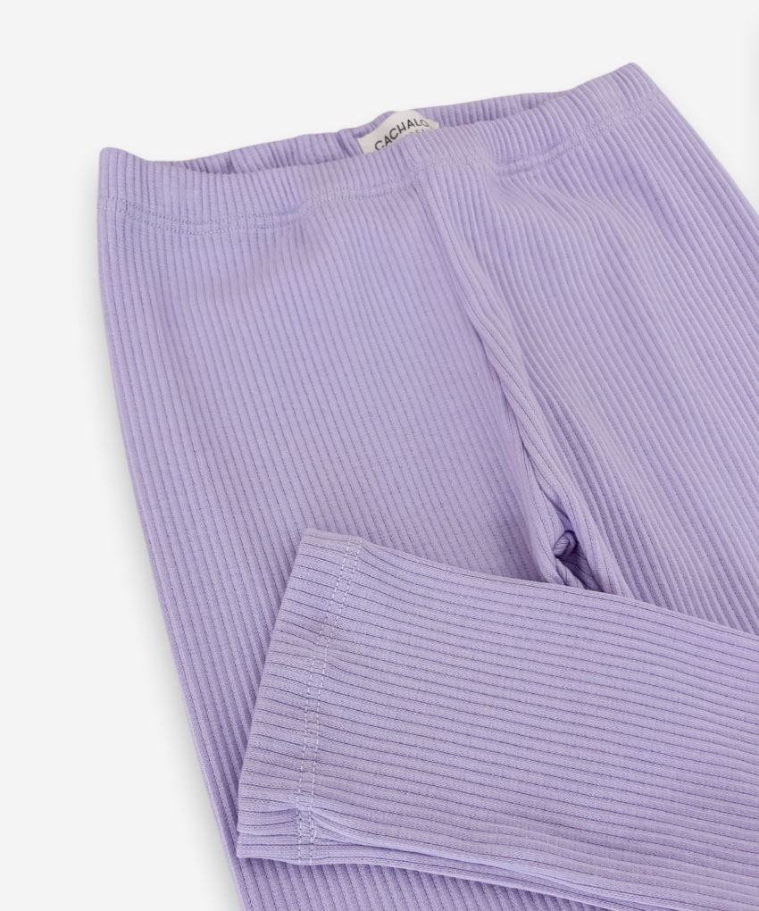 legging rib lila detalle